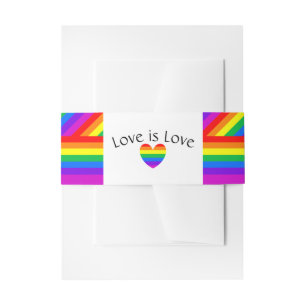 Rainbow Heart Liebe ist Liebe Hochzeit Einladungsbanderole