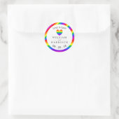 Rainbow Heart Liebe ist Liebe Hochzeit Runder Aufkleber (Tasche)