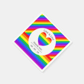 Rainbow Heart Liebe ist Liebe Hochzeit Serviette (Ecke)