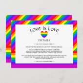 Rainbow Heart Liebe ist Liebe Hochzeitsdetails Begleitkarte (Vorne/Hinten)