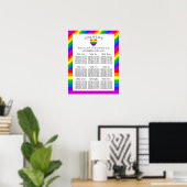 Rainbow Heart Liebe ist Liebe Hochzeitsdiagramm Poster (Heimbüro)