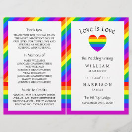 Rainbow Heart Liebe ist Liebe Wedding Bi-fold Prog