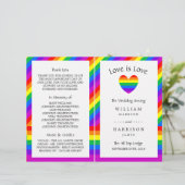 Rainbow Heart Liebe ist Liebe Wedding Bi-fold Prog (Stehend Vorderseite)