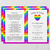Rainbow Heart Liebe ist Liebe Wedding Bi-fold Prog (Vorne/Hinten)