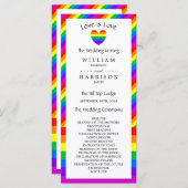 Rainbow Heart Liebe ist Liebe Wedding Programm (Vorne/Hinten)