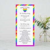 Rainbow Heart Liebe ist Liebe Wedding Programm (Stehend Vorderseite)