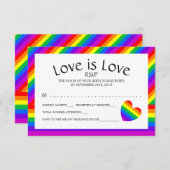 Rainbow Heart Liebe ist Liebe Wedding RSVP (Vorne/Hinten)