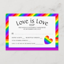 Rainbow Heart Liebe ist Liebe Wedding RSVP
