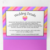 Rainbow Heart, Liebe ist Liebe Wedding Suite Dreifach Gefaltete Einladung (Innen Erste Seite)