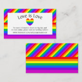 Rainbow Heart Liebe ist Liebe Wedding Website Begleitkarte (Vorne/Hinten)