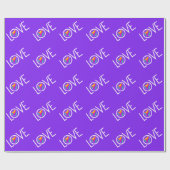 Rainbow Heart Liebe Lila Geschenkpapier (Flach)