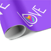 Rainbow Heart Liebe Lila Geschenkpapier (Rolleneckpunkt)