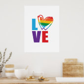 Rainbow Heart Liebe Poster (Küche)