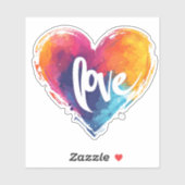 Rainbow Heart Liebe Slogan Aufkleber (Blatt)