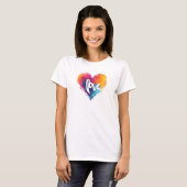 Rainbow Heart Liebe Slogan T-Shirt (Vorne ganz)