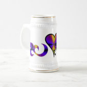 Rainbow Heart Lily and Butterfly Bierglas (Vorderseite Links)