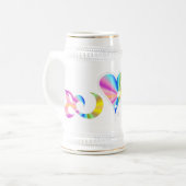 Rainbow Heart Lily and Butterfly Bierglas (Vorderseite Links)