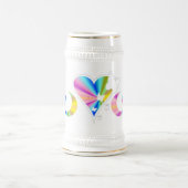 Rainbow Heart Lily and Butterfly Bierglas (Mittel)