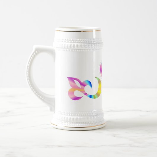 Rainbow Heart Lily and Butterfly Bierglas (Links)