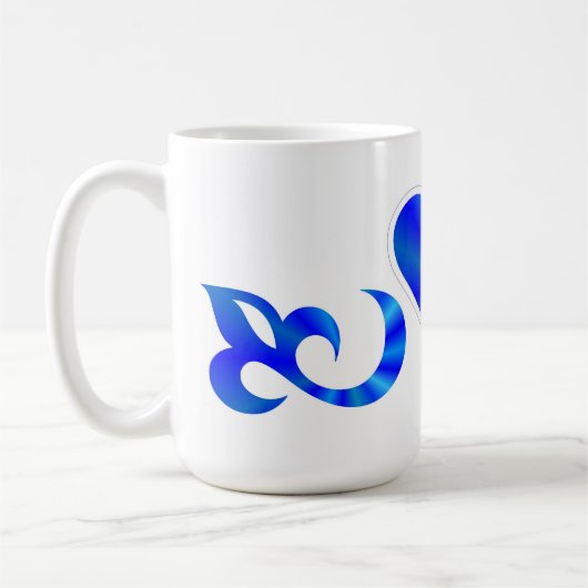 Rainbow Heart Lily and Butterfly Kaffeetasse (Links)