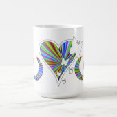Rainbow Heart Lily and Butterfly Kaffeetasse (Mittel)