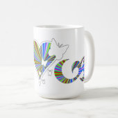 Rainbow Heart Lily and Butterfly Kaffeetasse (VorderseiteRechts)