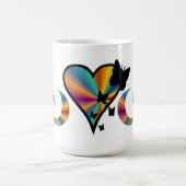 Rainbow Heart Lily and Butterfly Kaffeetasse (Mittel)