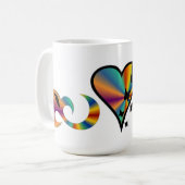 Rainbow Heart Lily and Butterfly Kaffeetasse (Vorderseite Links)