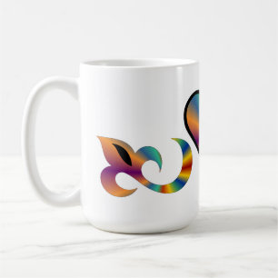 Rainbow Heart Lily and Butterfly Kaffeetasse