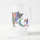 Rainbow Heart Lily and Butterfly Mattglas Bierglas (VorderseiteRechts)