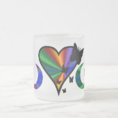 Rainbow Heart Lily and Butterfly Mattglastasse (Mittel)