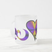 Rainbow Heart Lily and Butterfly Mattglastasse (Vorderseite Links)