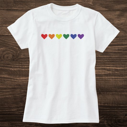 Rainbow Heart Line T-Shirt