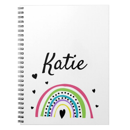 Rainbow Heart Little Girl Spiral Foto Notebook Notizblock (Vorderseite)