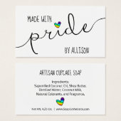 Rainbow Heart Made with pride LGBTQ Geschenkmarke (Vorne & Hinten)