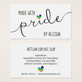 Rainbow Heart Made with pride LGBTQ Geschenkmarke