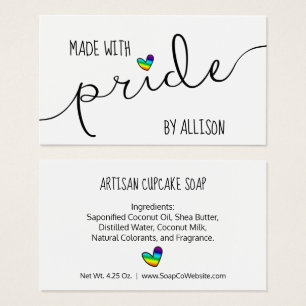 Rainbow Heart Made with pride LGBTQ Geschenkmarke