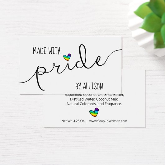 Rainbow Heart Made with pride LGBTQ Geschenkmarke (Schreibtisch)