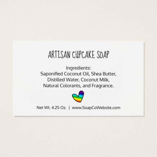 Rainbow Heart Made with pride LGBTQ Geschenkmarke (Rückseite)