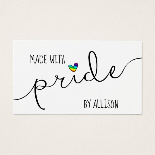 Rainbow Heart Made with pride LGBTQ Geschenkmarke (Vorderseite)