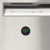 Rainbow Heart Magnet Black (In Situ (Geschirrspüler))