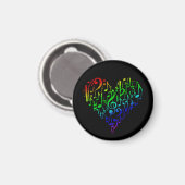 Rainbow Heart Magnet Black (Vorderseite/Rückseite)
