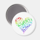 Rainbow Heart Magnet White (Vorderseite/Rückseite)