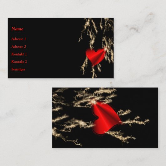 Rainbow Heart mit Flash Visitenkarte (Vorne/Hinten)