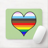 Rainbow Heart Mouse Pad Mousepad (Mit Mouse)