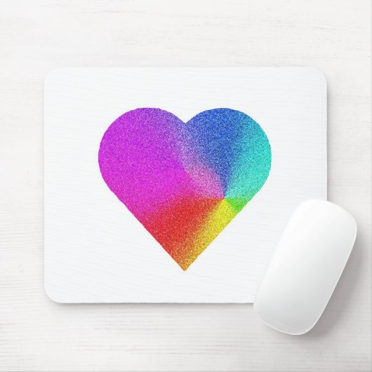Rainbow Heart Mousepad (Mit Mouse)