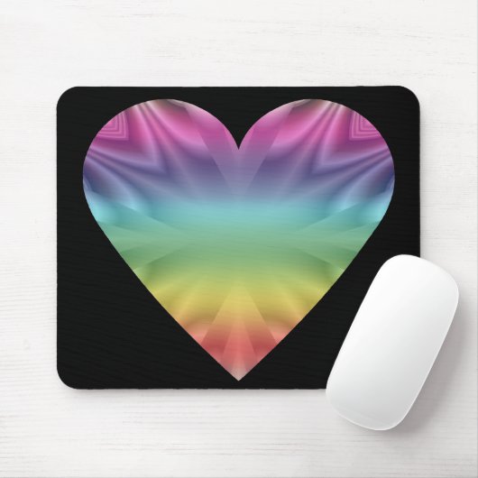Rainbow Heart Mousepad (Mit Mouse)