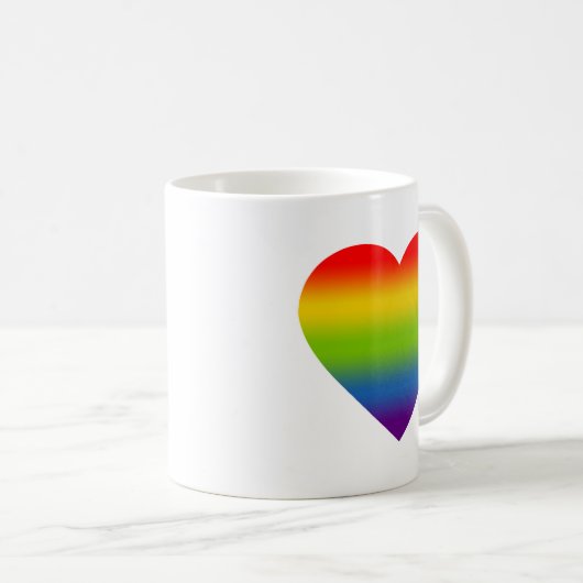 Rainbow Heart Mug Kaffeetasse (VorderseiteRechts)