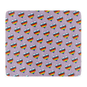 Rainbow Heart Muster Cutting Board Schneidebrett