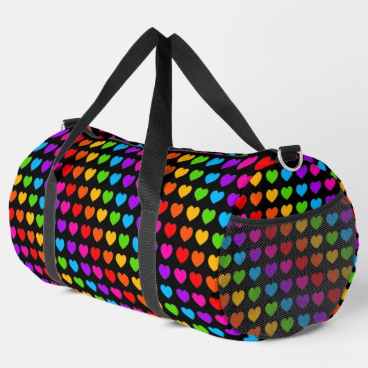 Rainbow Heart Muster Duffle Bag (Rechte Ecke)